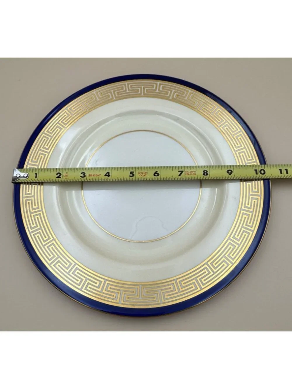 Lenox Etruscan Cobalt Blue Greek Key Dinner Plate 10 3/8